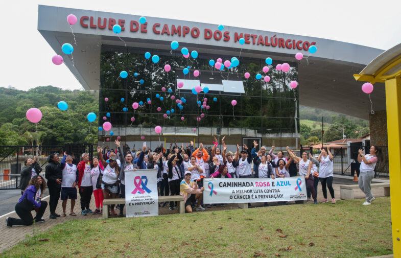 Caminhada Rosa e Azul no Clube de Campo reforça a importância da prevenção ao câncer de mama e de próstata